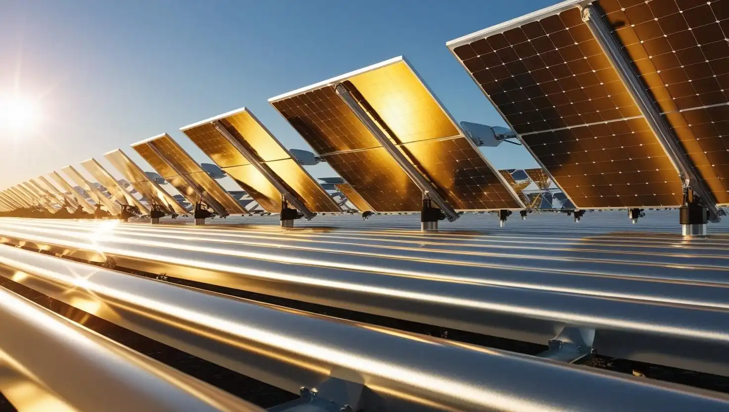 Zdjęcie prezentuje Trackery solarne – inteligentne śledzenie słońca_fotowoltaika Zdjęcie prezentuje Trackery solarne – inteligentne śledzenie słońca_fotowoltaika